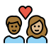 couple with heart, person, person, medium-dark skin tone, medium-light skin tone